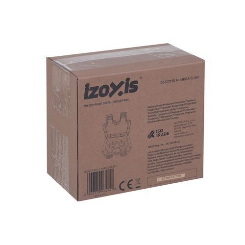 Подвійна зовнішня розетка 17x11x10см Izoxis 27730 27730 фото