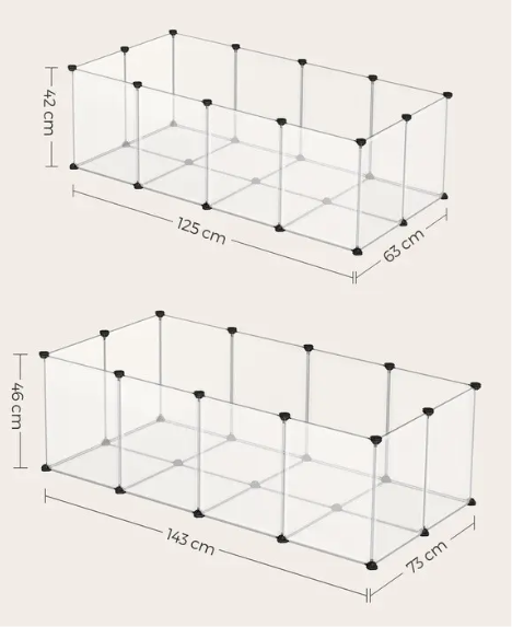 Маленький вольєр для гризунів Songmics 42 x 125 x 63 см LPC001W01 фото