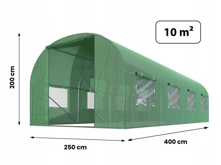 Теплиця садова з плівки 4×2,5×2 м зелена 10 м2 4916 4916 фото