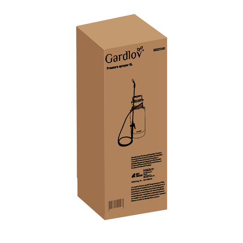 Ручний садовий обприскувач під тиском, довга штанга + шланг 150 см 5 л  Gardlov 25581 25581 фото