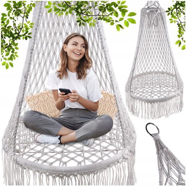 Садовое подвесное кресло-качалка Cocoon BOHO выдерживает 120 кг. HK4 фото