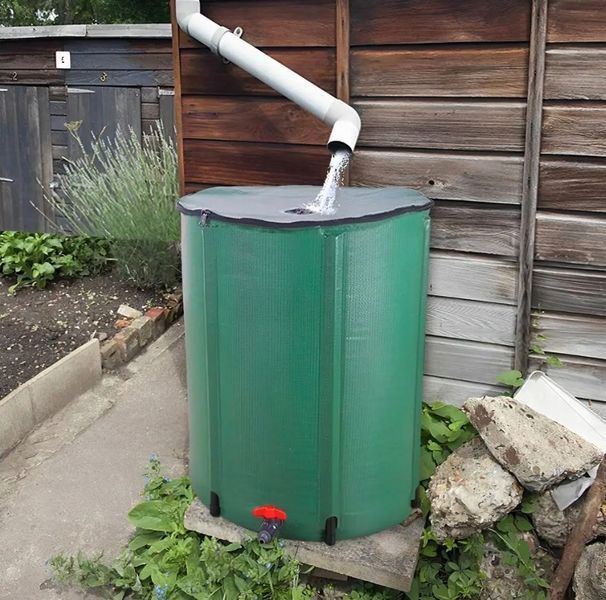Складаний бак для дощової води, бочка-контейнер 500 л з краном для саду XXL Q32D фото