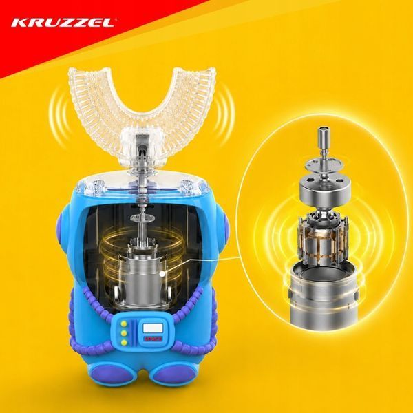Звукова електрична зубна щітка для дітей KRUZZEL Kids 5 режимів PRO 360, 4 насадки 27758 фото
