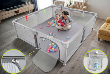 Манеж для дітей XXL 180x200 см + ручки 50 кульок COMFORT MAX фото