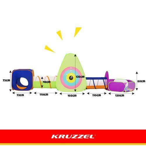 Дитячий ігровий намет Kruzzel 5в1 з тунелями, сухим басейном та 100 кульок 27684 27684 фото