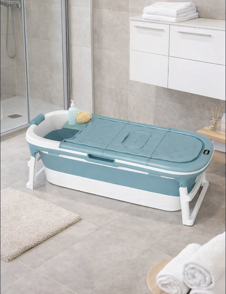 Складная силиконовая пластиковая портативная ванна GOMEDIA Home SPA 152 х 60 см 290л BLUE 152 фото