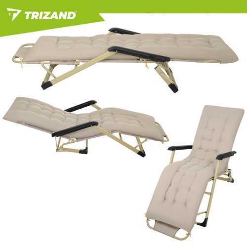 Складной садовый шезлонг 60x177x30 см Trizand 27553 фото