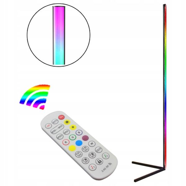 Кутова LED RGB Bluetooth лампа торшер з пультом і керуванням із телефона ZD81 фото