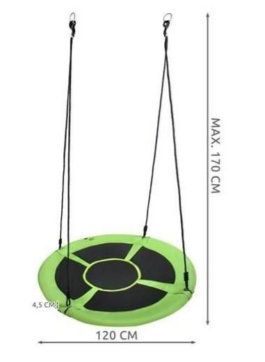 Гойдалка підвісна дитяча 120 см зелена — чорна 10069 10069 фото
