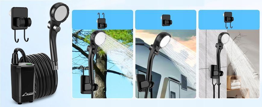 Портативный туристический душ 20 л с аккумулятором 6000 мАч и USB-C AG242C AG242C фото
