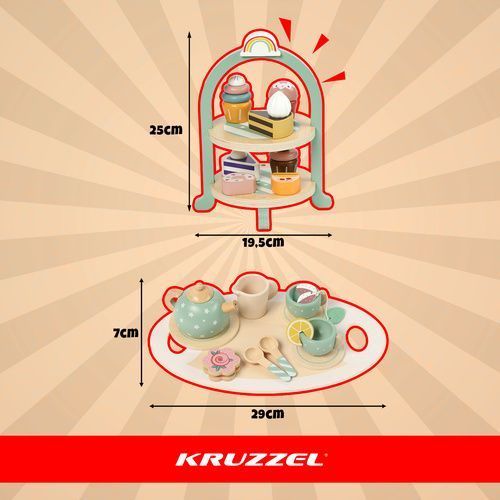 Дитячий чайний набір + підставка для торта Kruzzel 26418 26418 фото