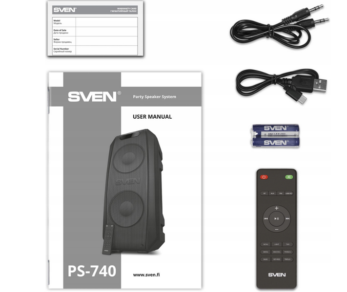 Портативна безпровідна блютус колонка SVEN PS-740 100W PS-740  фото